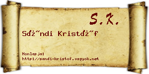 Sándi Kristóf névjegykártya