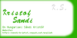 kristof sandi business card